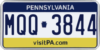 PA license plate MQQ3844