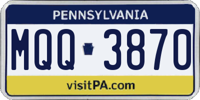 PA license plate MQQ3870
