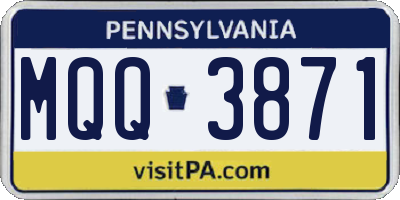 PA license plate MQQ3871