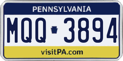 PA license plate MQQ3894