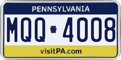 PA license plate MQQ4008