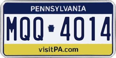 PA license plate MQQ4014