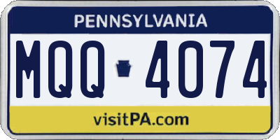 PA license plate MQQ4074