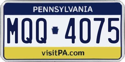 PA license plate MQQ4075