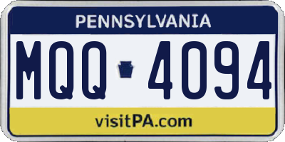 PA license plate MQQ4094