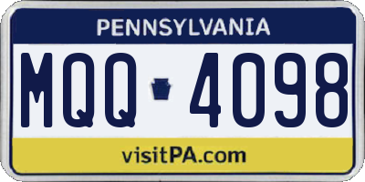PA license plate MQQ4098