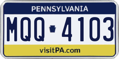 PA license plate MQQ4103