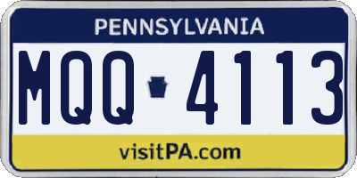 PA license plate MQQ4113