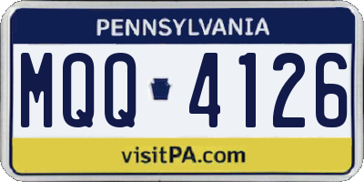 PA license plate MQQ4126