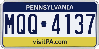 PA license plate MQQ4137