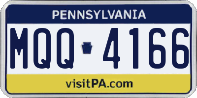PA license plate MQQ4166