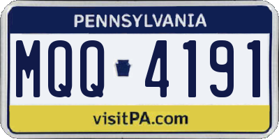 PA license plate MQQ4191