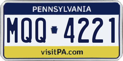 PA license plate MQQ4221