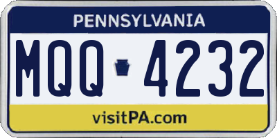 PA license plate MQQ4232