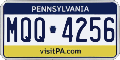 PA license plate MQQ4256