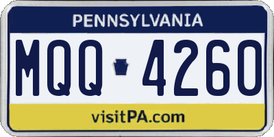 PA license plate MQQ4260