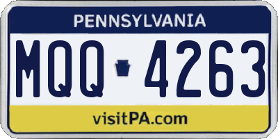 PA license plate MQQ4263