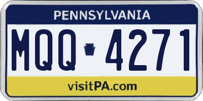 PA license plate MQQ4271
