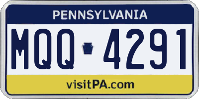 PA license plate MQQ4291