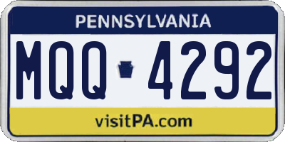 PA license plate MQQ4292