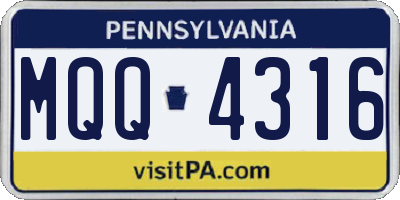 PA license plate MQQ4316