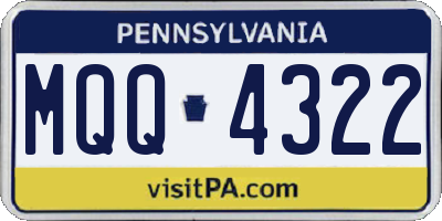 PA license plate MQQ4322