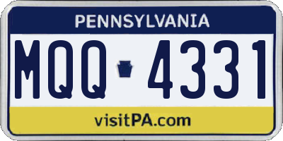 PA license plate MQQ4331