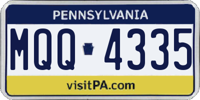 PA license plate MQQ4335
