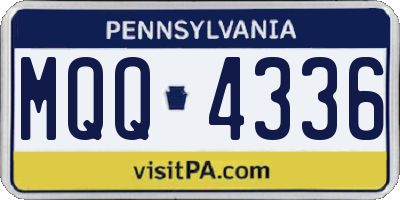 PA license plate MQQ4336