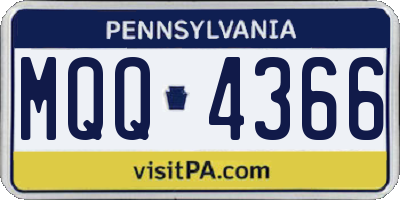 PA license plate MQQ4366