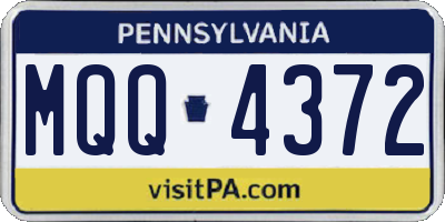 PA license plate MQQ4372