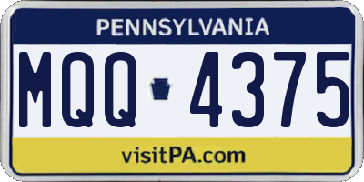 PA license plate MQQ4375