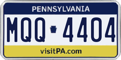 PA license plate MQQ4404