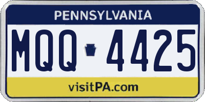 PA license plate MQQ4425