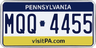 PA license plate MQQ4455
