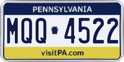 PA license plate MQQ4522