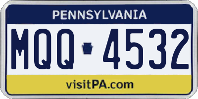 PA license plate MQQ4532