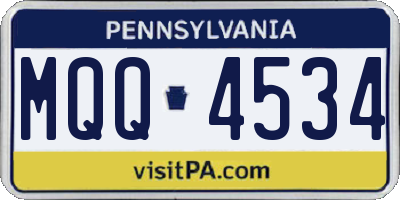 PA license plate MQQ4534