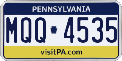 PA license plate MQQ4535