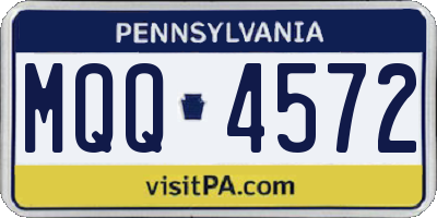 PA license plate MQQ4572