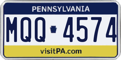 PA license plate MQQ4574