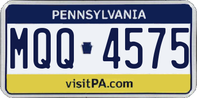 PA license plate MQQ4575