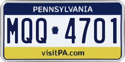 PA license plate MQQ4701