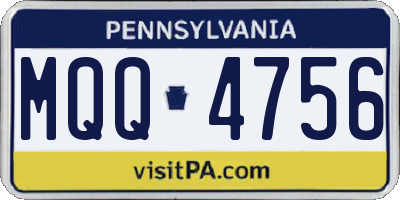 PA license plate MQQ4756