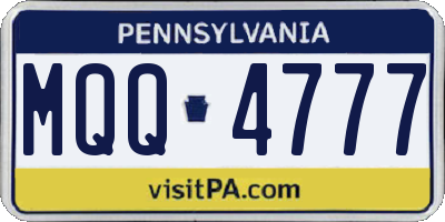 PA license plate MQQ4777