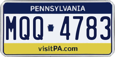PA license plate MQQ4783