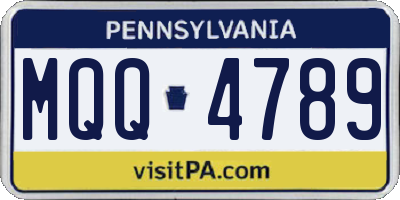 PA license plate MQQ4789