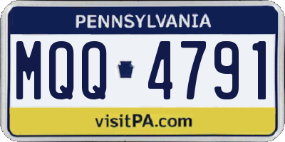 PA license plate MQQ4791