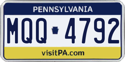 PA license plate MQQ4792