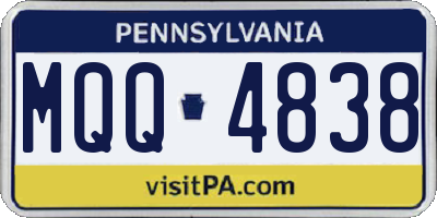 PA license plate MQQ4838